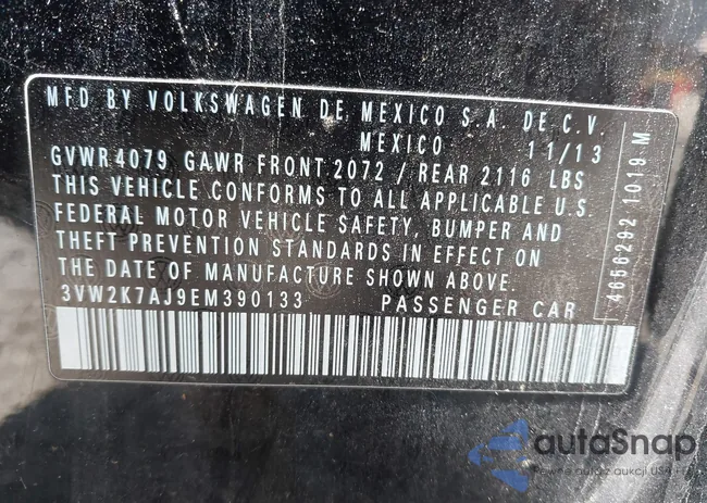 3VW2K7AJ9EM390133: 43197063