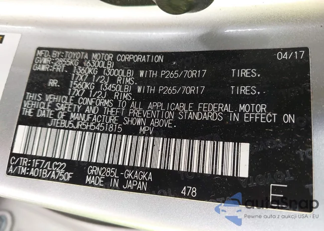 JTEBU5JR5H5451815: 43197089