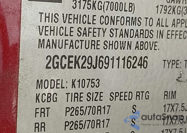 2GCEK29J691116246: 43197223