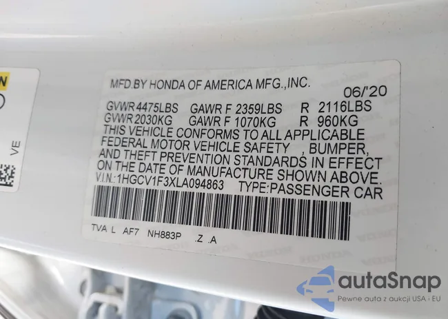 1HGCV1F3XLA094863: 43197299