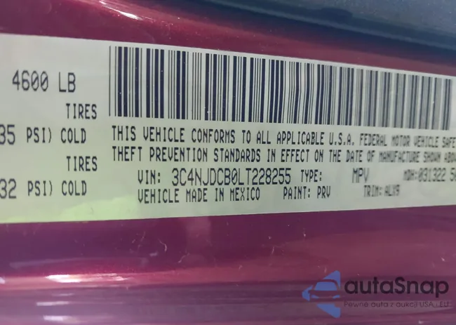 3C4NJDCB0LT228255: 43197321