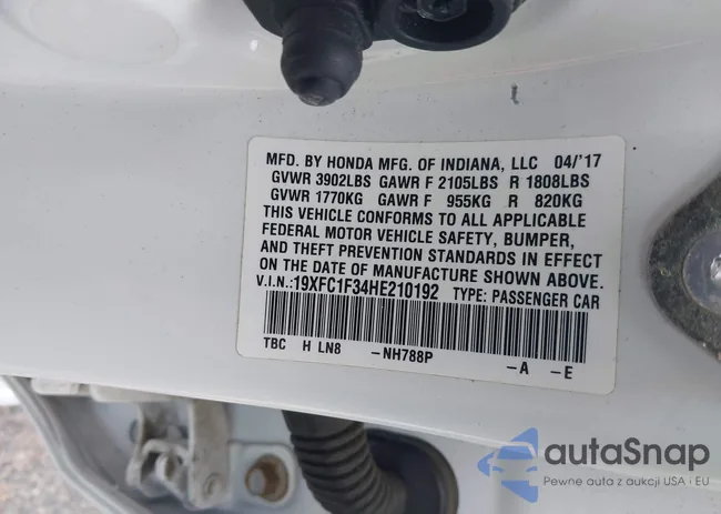 19XFC1F34HE210192: 43197331