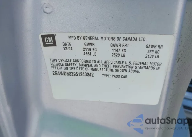 2G4WD532951240342: 43197354