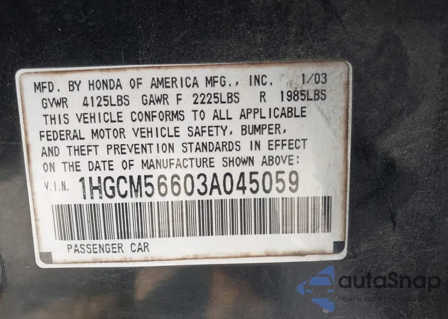 1HGCM56603A045059: 43197364