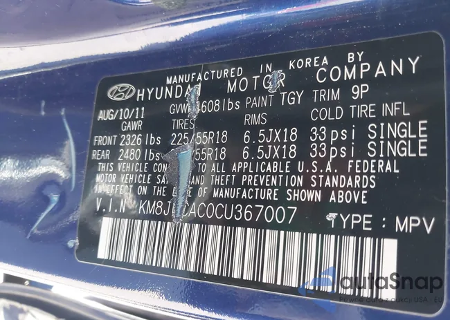 KM8JUCAC0CU367007: 43197366