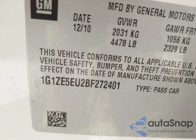 1G1ZE5EU2BF272401: 43197369