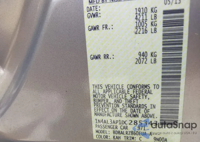 1N4AL3AP1DC285343: 43197376