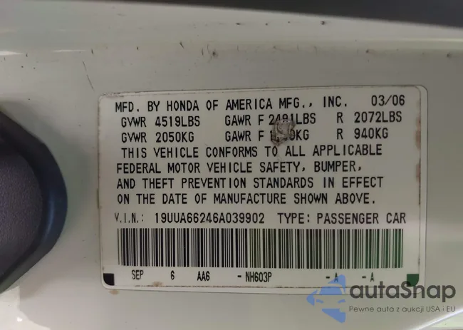 19UUA66246A039902: 43197450