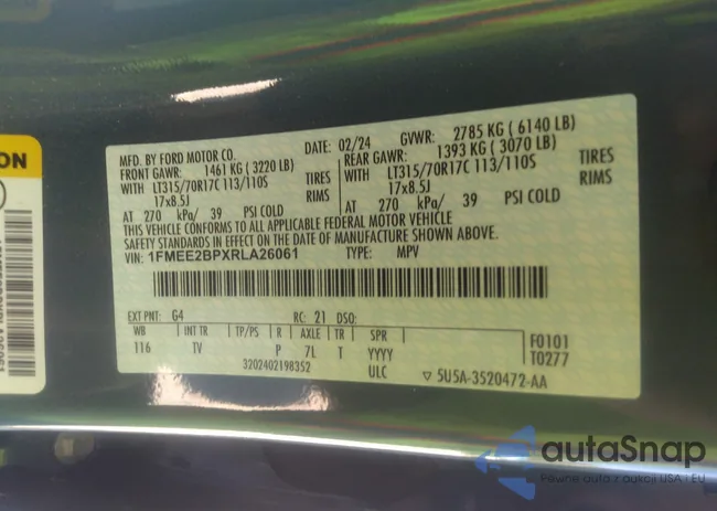 1FMEE2BPXRLA26061: 43197467