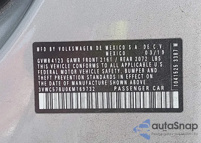 3VWC57BU0KM169732: 43197491