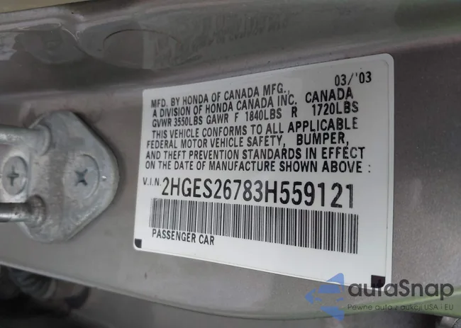 2HGES26783H559121: 43196585