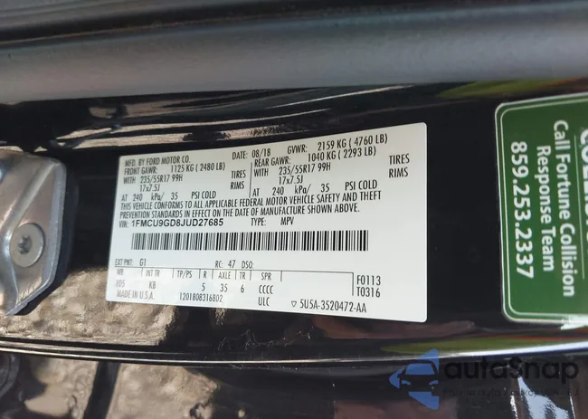 1FMCU9GD8JUD27685: 43196599