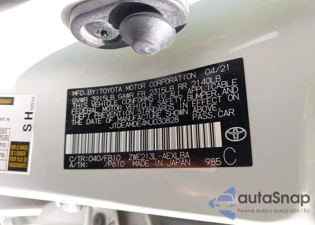 JTDEAMDE4MJ030828: 43196603