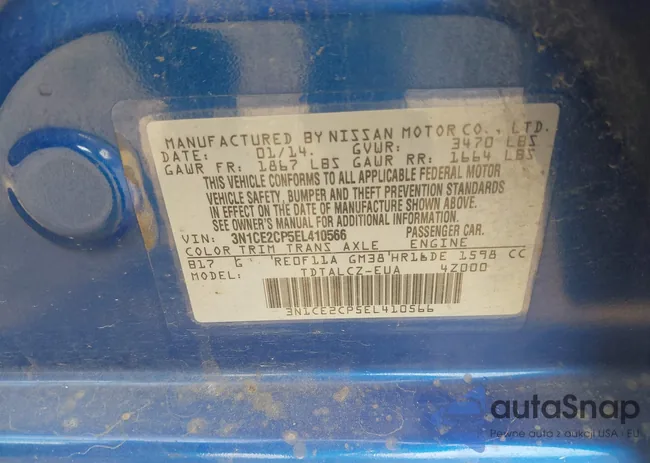 3N1CE2CP5EL410566: 43196654