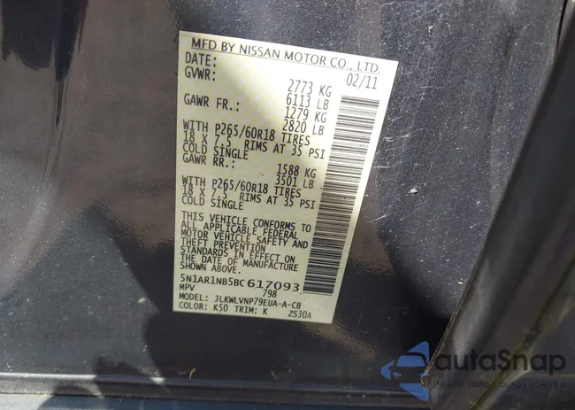 5N1AR1NB5BC617093: 43196655