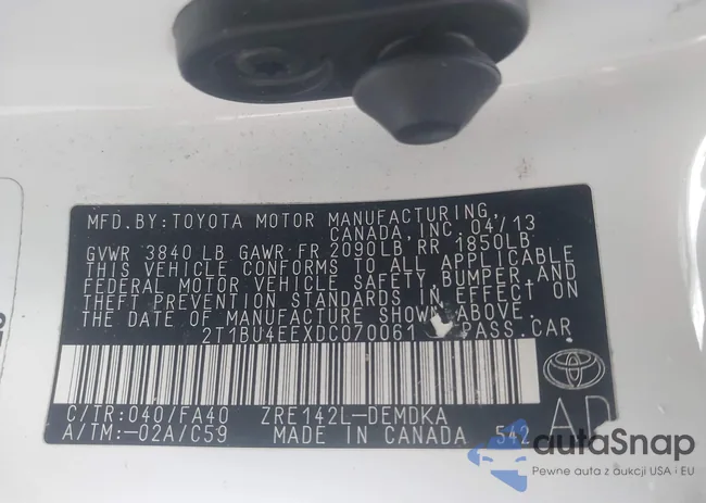 2T1BU4EEXDC070061: 43196677