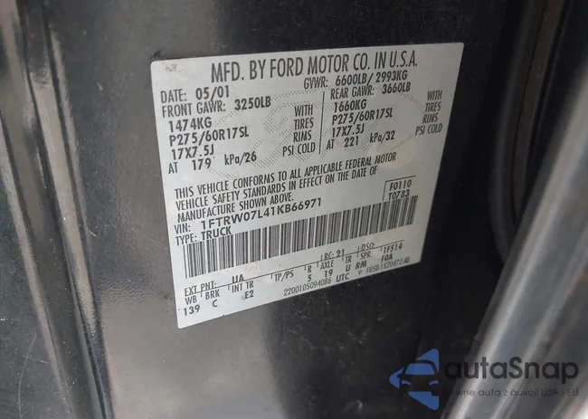 1FTRW07L41KB66971: 43196708