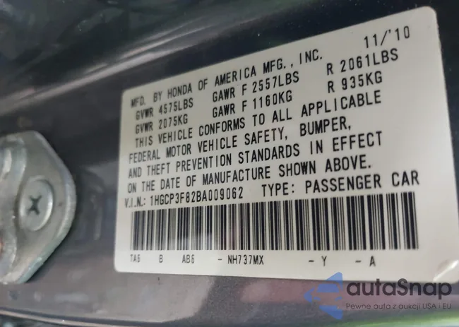 1HGCP3F82BA009062: 43196760