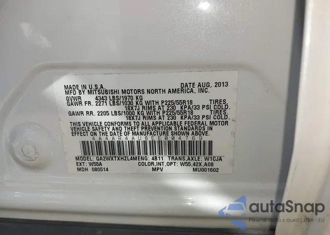 4A4AR4AU8EE004769: 43196785