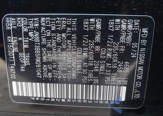 JN8BT3BB5RW281047: 43196809