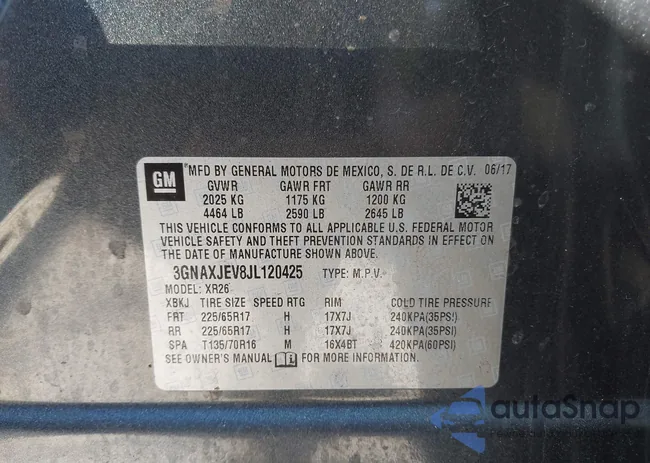 3GNAXJEV8JL120425: 43196855