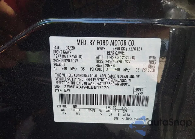 2FMPK3J94LBB17179: 43196949