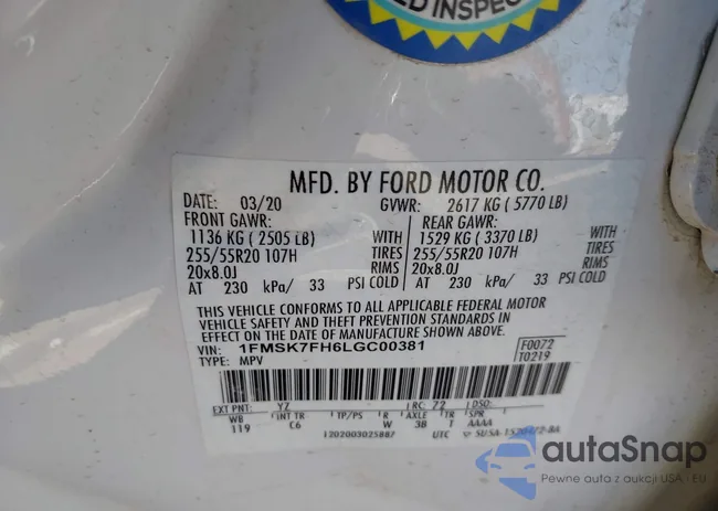 1FMSK7FH6LGC00381: 43197965