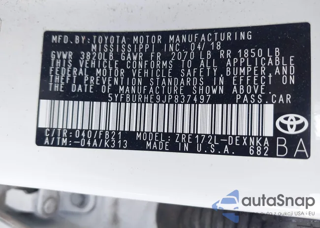 5YFBURHE9JP837497: 43197973