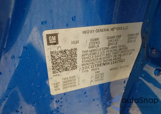 1GCGTBEN5K1147563: 43198219