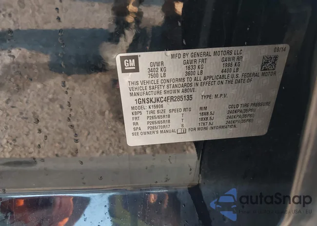 1GNSKJKC4FR285135: 43198237