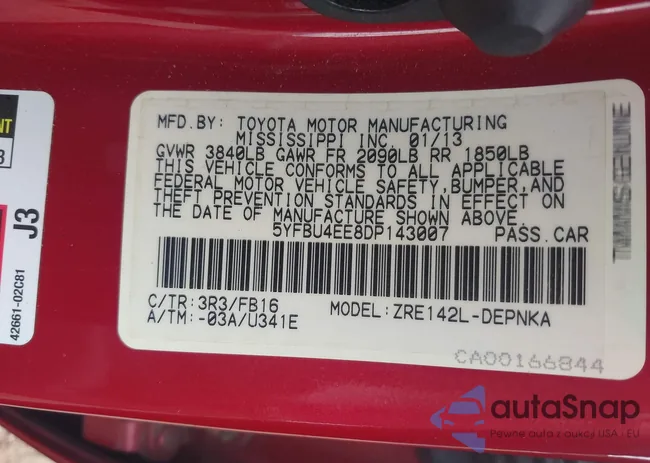 5YFBU4EE8DP143007: 43198327