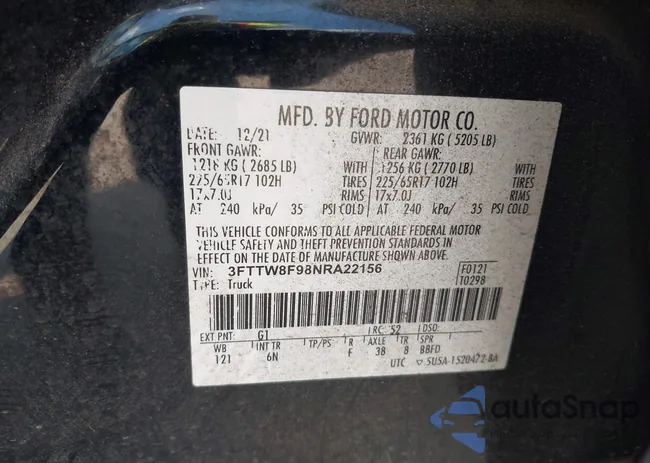 3FTTW8F98NRA22156: 43198400