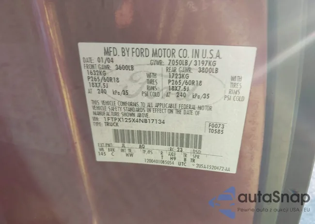 1FTPX125X4NB17134: 43197674