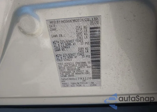 5N1AT2MV0LC793120: 43197683