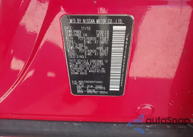 JN8AZ2ND9B9700863: 43197835