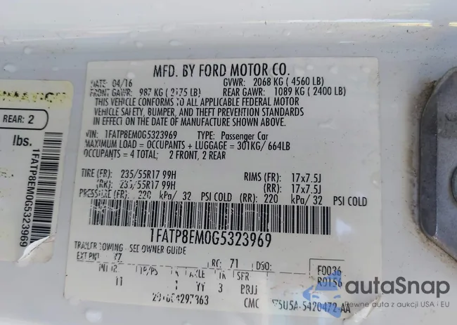 1FATP8EM0G5323969: 43197866