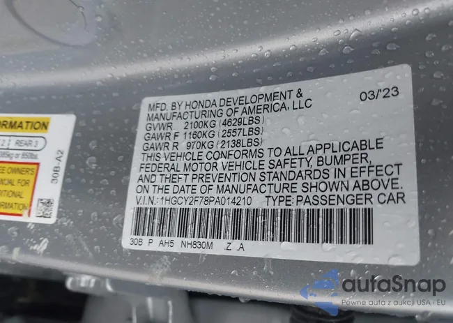 1HGCY2F78PA014210: 43198992