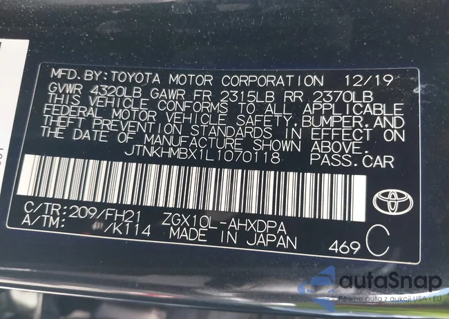 JTNKHMBX1L1070118: 43198998