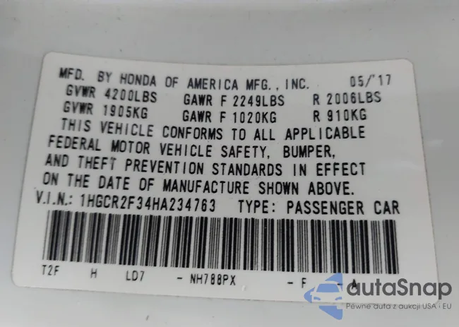 1HGCR2F34HA234763: 43199012