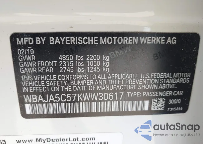 WBAJA5C57KWW30617: 43199110