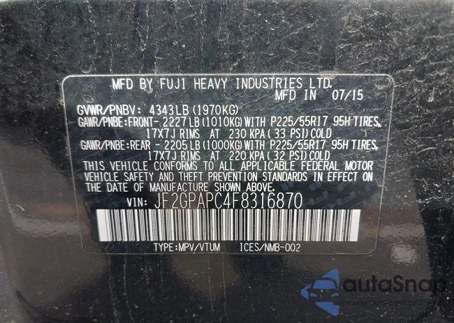 JF2GPAPC4F8316870: 43199163