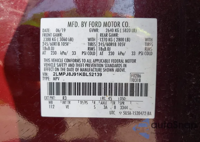 2LMPJ8J91KBL52139: 43199175