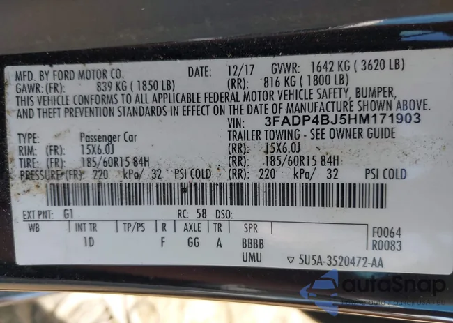 3FADP4BJ5HM171903: 43199274