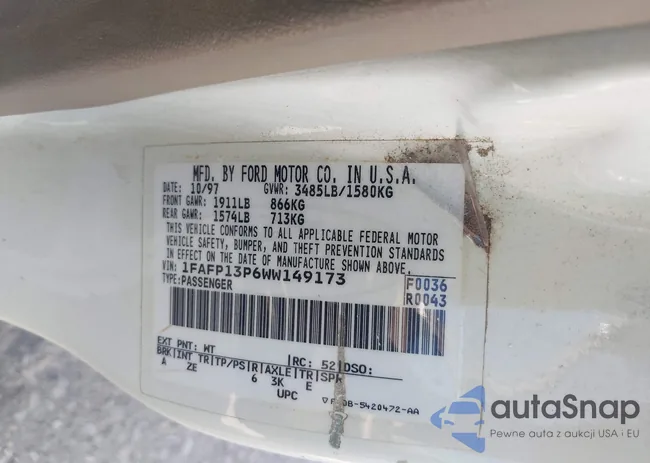 1FAFP13P6WW149173: 43199289