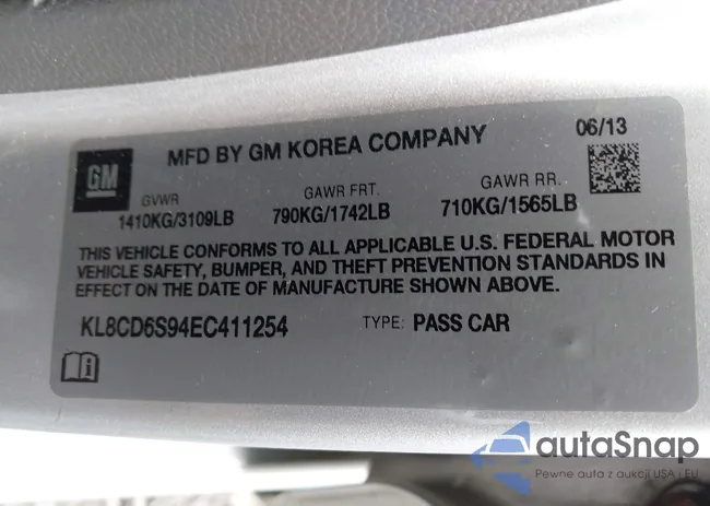 KL8CD6S94EC411254: 43199421