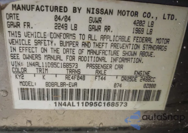 1N4AL11D95C168573: 43199501