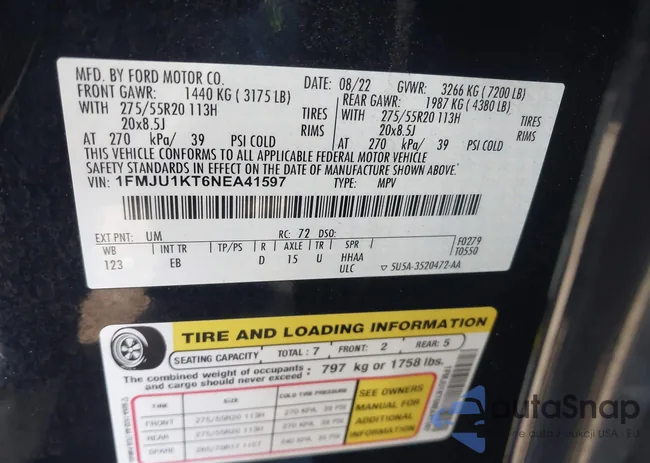 1FMJU1KT6NEA41597: 43199537