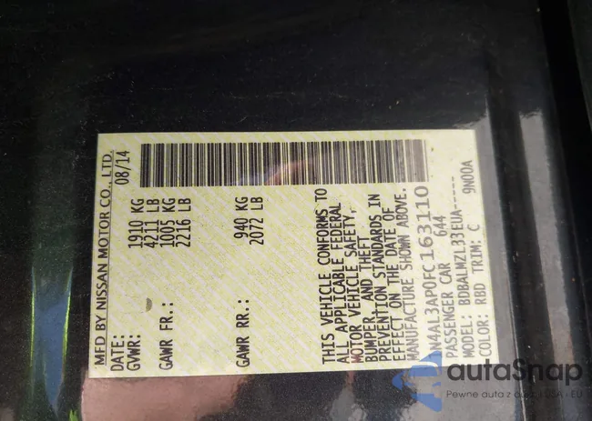 1N4AL3AP0FC163110: 43199558