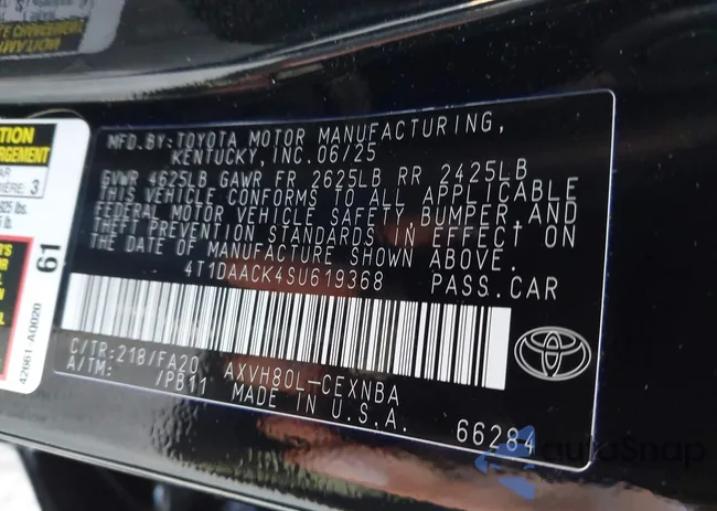 4T1DAACK4SU619368: 43198637