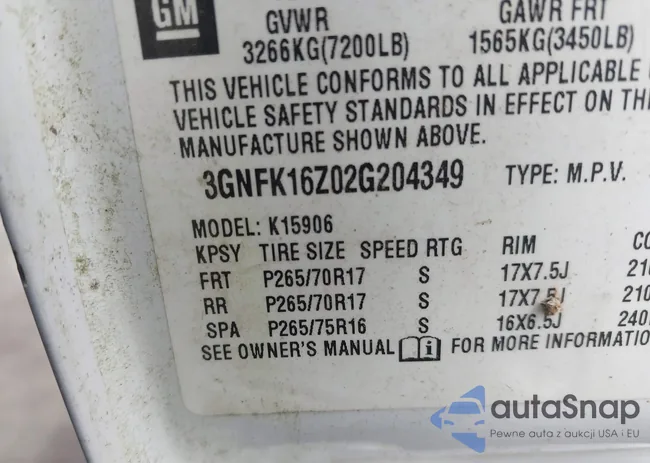 3GNFK16Z02G204349: 43198739